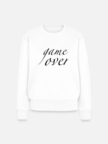 game over - Frauen Premium Bio Pullover - Weiß