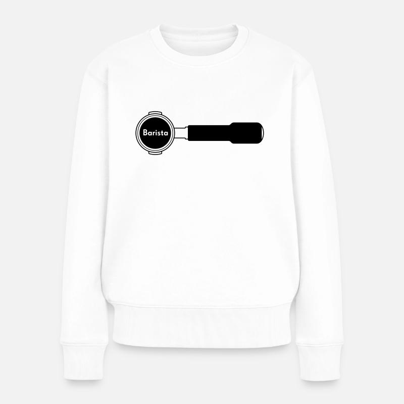 Siebträger Barista horiz - Frauen Premium Bio Pullover - Weiß
