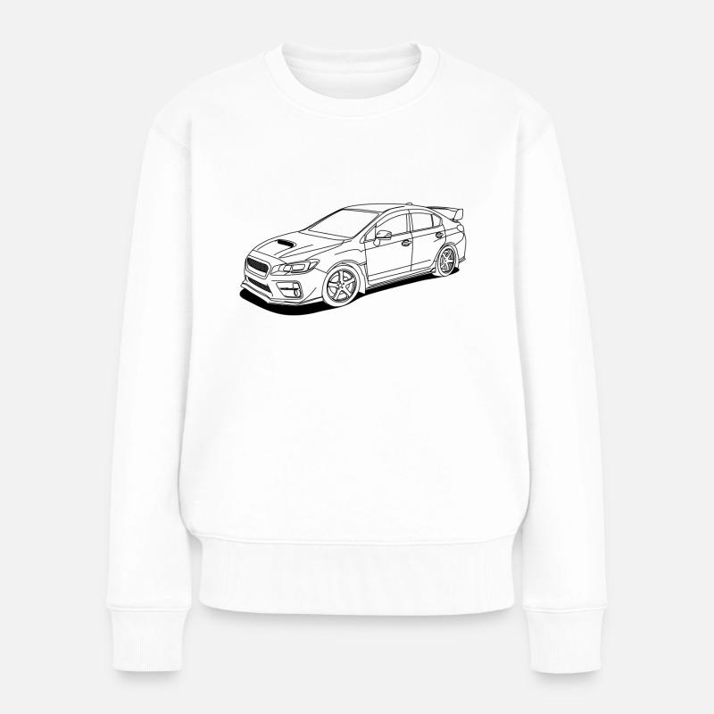wrx sti outlines - Frauen Premium Bio Pullover - Weiß