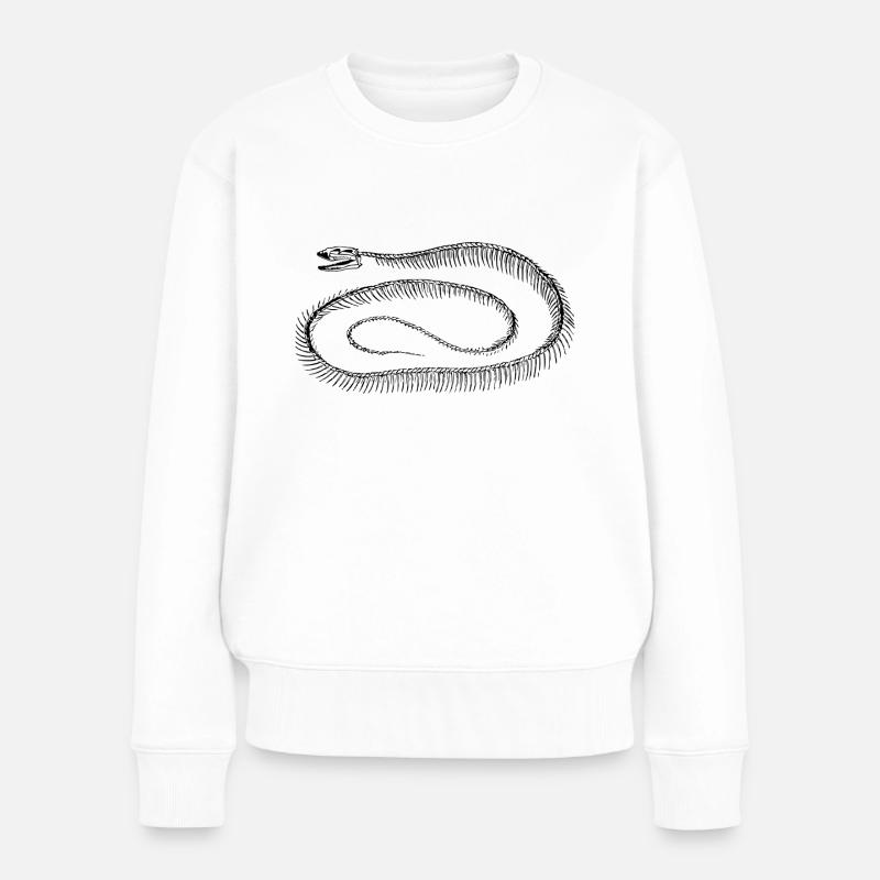 Schlange Skelett - Frauen Premium Bio Pullover - Weiß