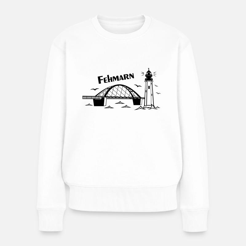 Fehmarn - Frauen Premium Bio Pullover - Weiß