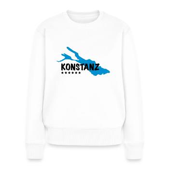 Konstanz Bodensee - Frauen Premium Bio Pullover - Weiß - Vorne - Julia (174cm)