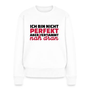 Perfekt - Frauen Premium Bio Pullover - Weiß - Vorne - Julia (174cm)