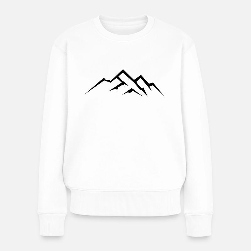 berge - Frauen Premium Bio Pullover - Weiß