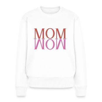 Mom Wow - Maman Maman Fête des Mères Idée Cadeau - Pull Premium bio Femme - blanc - Devant - Julia (174cm)