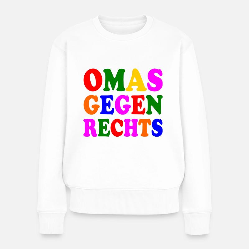 Omas gegen rechts - Frauen Premium Bio Pullover - Weiß