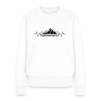 Gipfelstürmerin - Frauen Premium Bio Pullover - Weiß - Vorne - Julia (174cm)