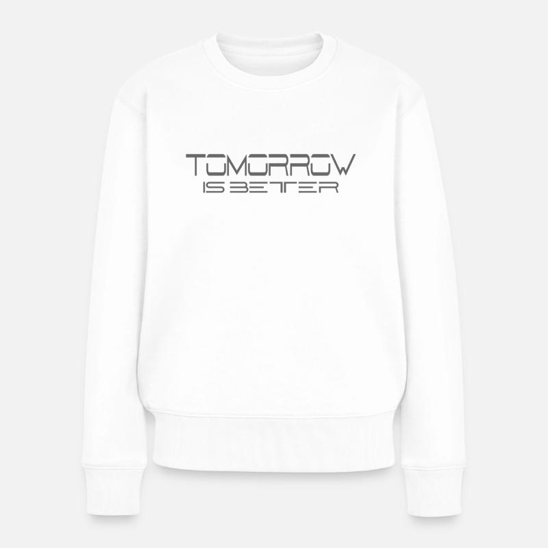 Tomorrow steel grey - Frauen Premium Bio Pullover - Weiß