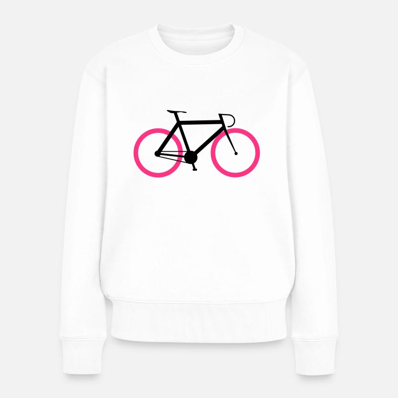 Rennrad - Fixie Bike - Frauen Premium Bio Pullover - Weiß