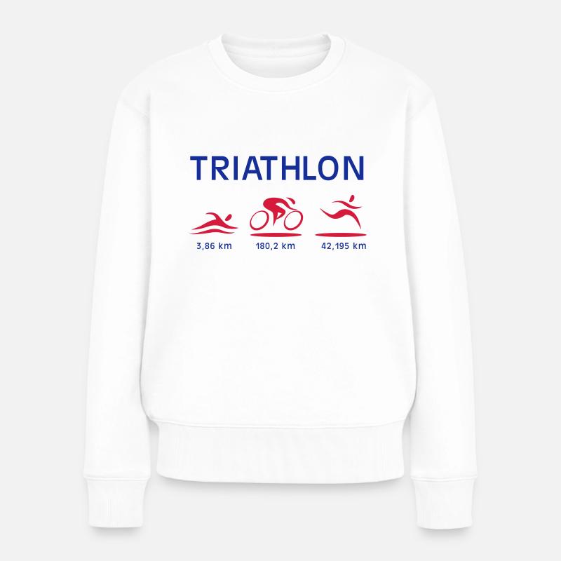 Triathlon - Frauen Premium Bio Pullover - Weiß