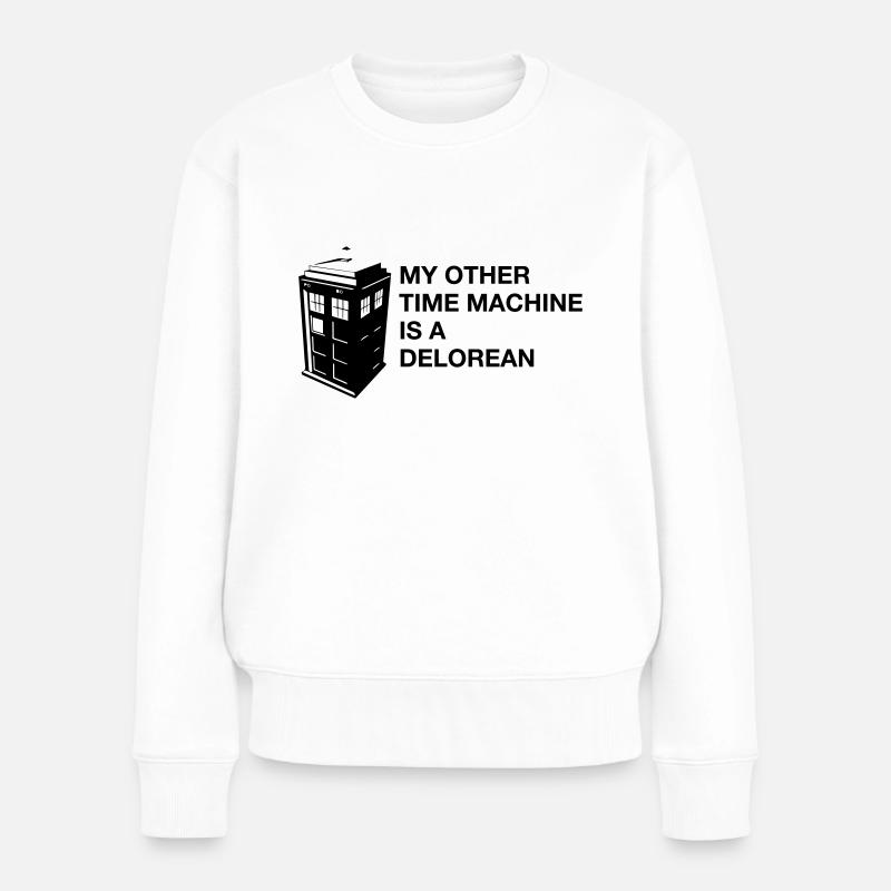 My other Timemachine is a Delorean - Frauen Premium Bio Pullover - Weiß