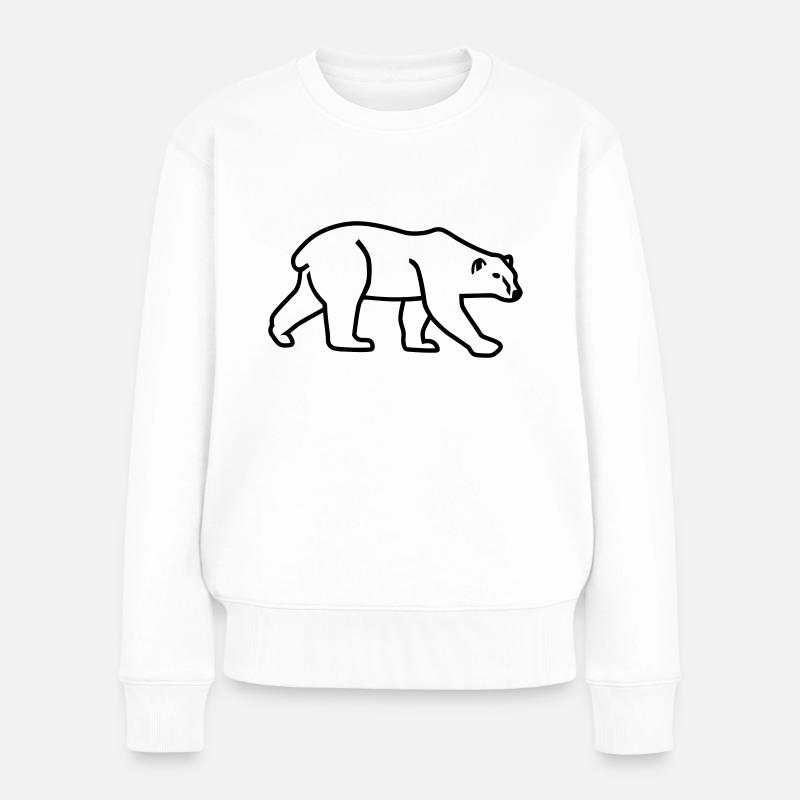 Eisbär - Frauen Premium Bio Pullover - Weiß