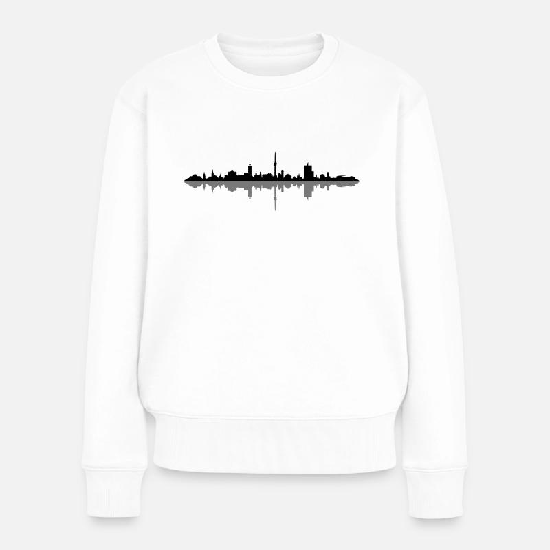 Skyline - Stuttgart - Frauen Premium Bio Pullover - Weiß