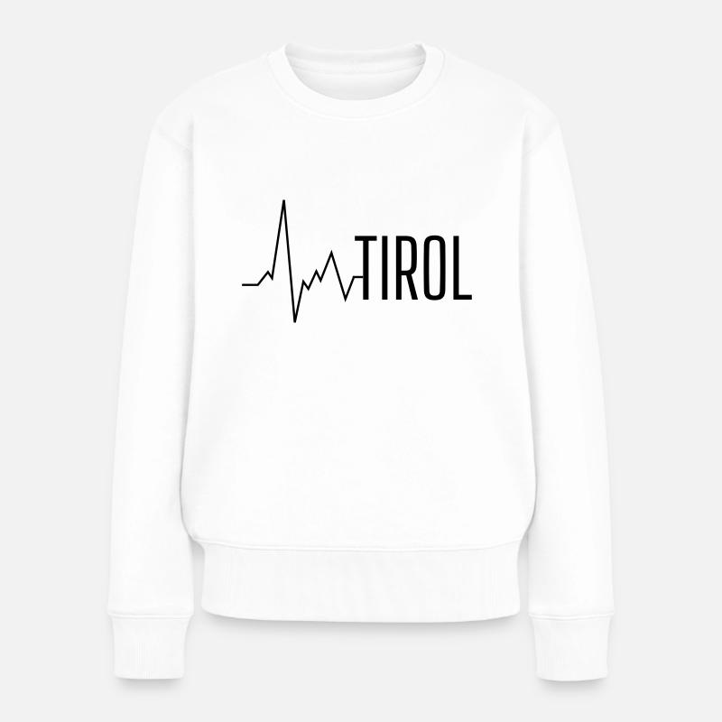 herzschlag tirol - Frauen Premium Bio Pullover - Weiß