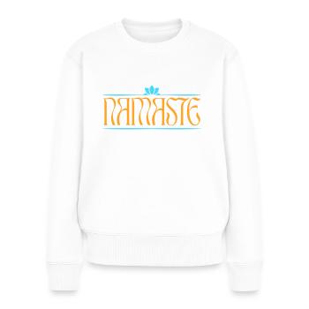 Namasté - Pull Premium bio Femme - blanc - Devant - Julia (174cm)