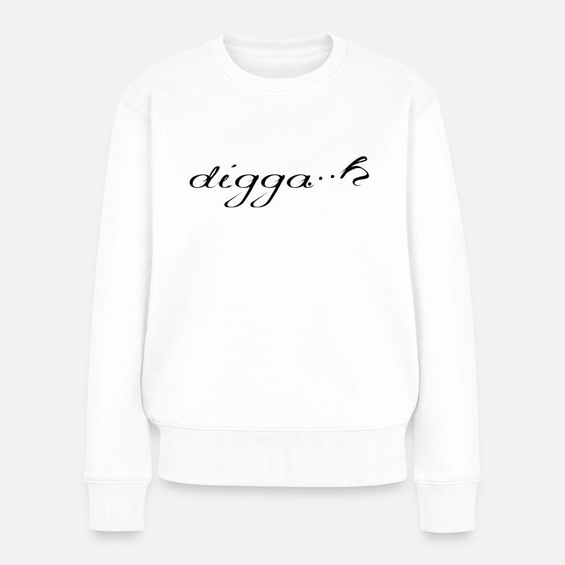 diggah - Frauen Premium Bio Pullover - Weiß