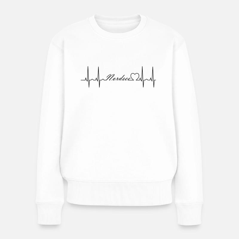 Nordsee - Frauen Premium Bio Pullover - Weiß