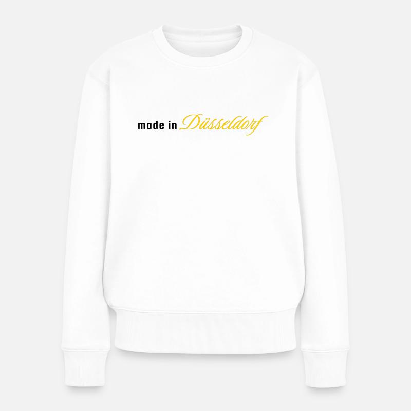 made in Düsseldorf - Frauen Premium Bio Pullover - Weiß