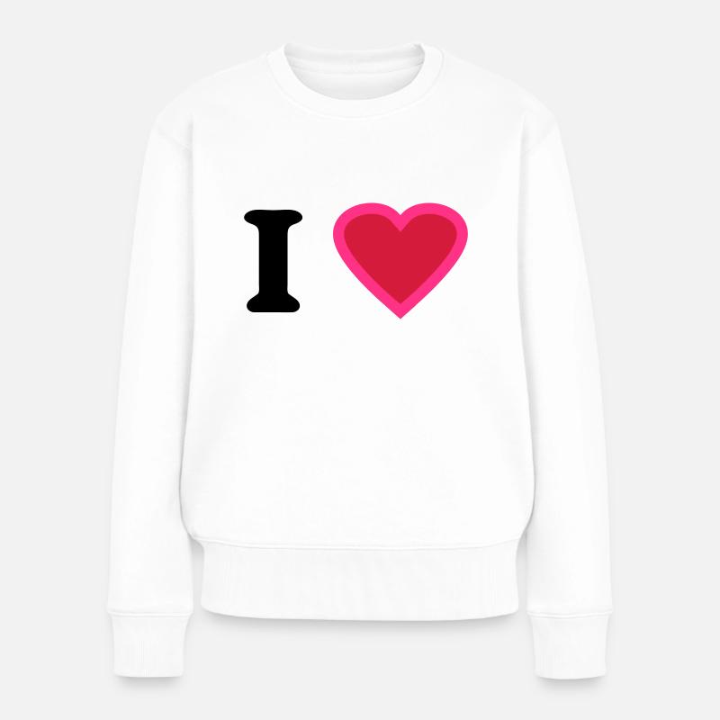 i love - Pull Premium bio Femme - blanc