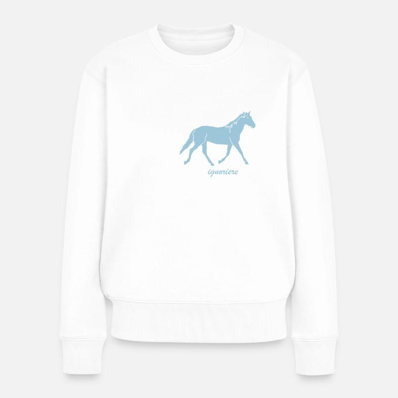 Es gibt noch anderes als Pferde? - Frauen Premium Bio Pullover - Weiß