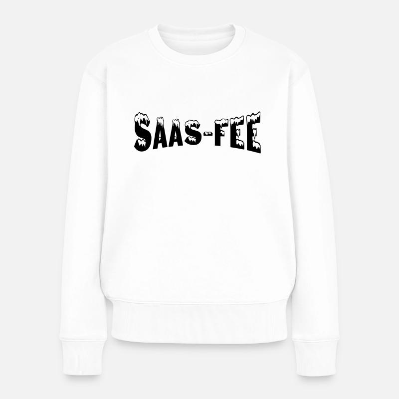 Saas-fee Skiort T-Shirt - Frauen Premium Bio Pullover - Weiß