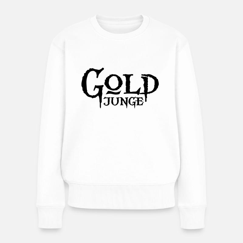 Goldjunge - Frauen Premium Bio Pullover - Weiß
