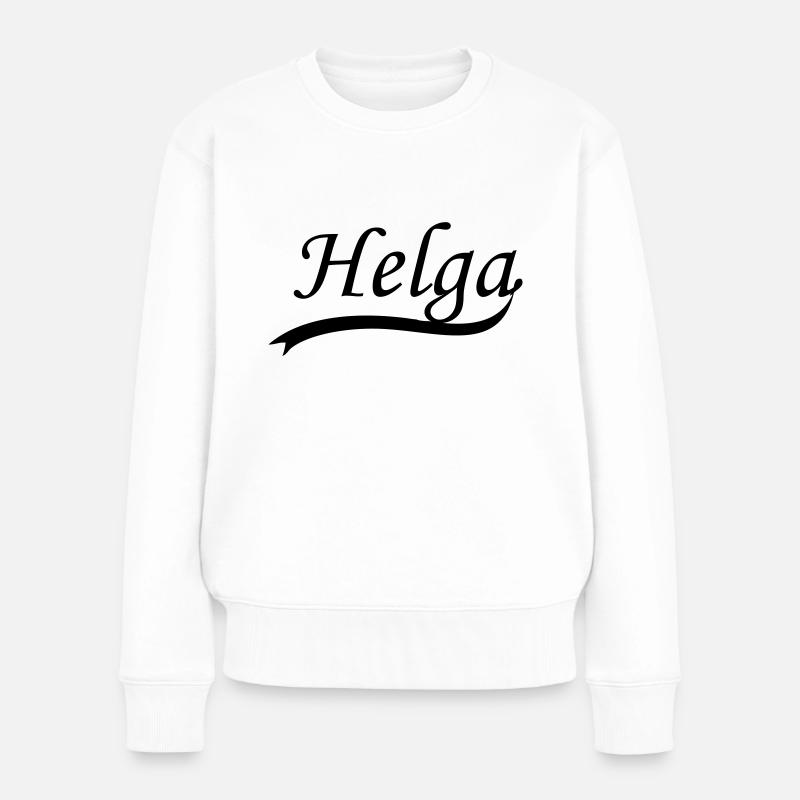 (helga) - Frauen Premium Bio Pullover - Weiß