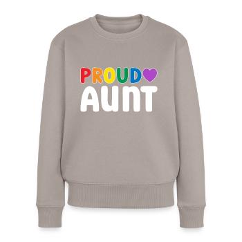 Stolze Tante LGBT - Frauen Premium Bio Pullover - Taupe - Vorne - Julia (174cm)