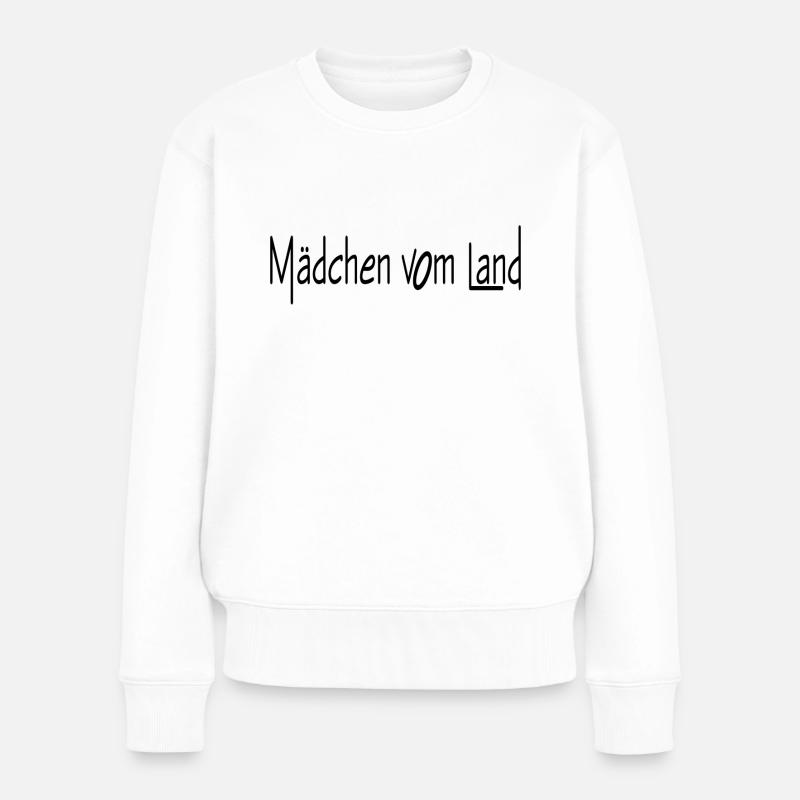 mädchen vom land - Frauen Premium Bio Pullover - Weiß