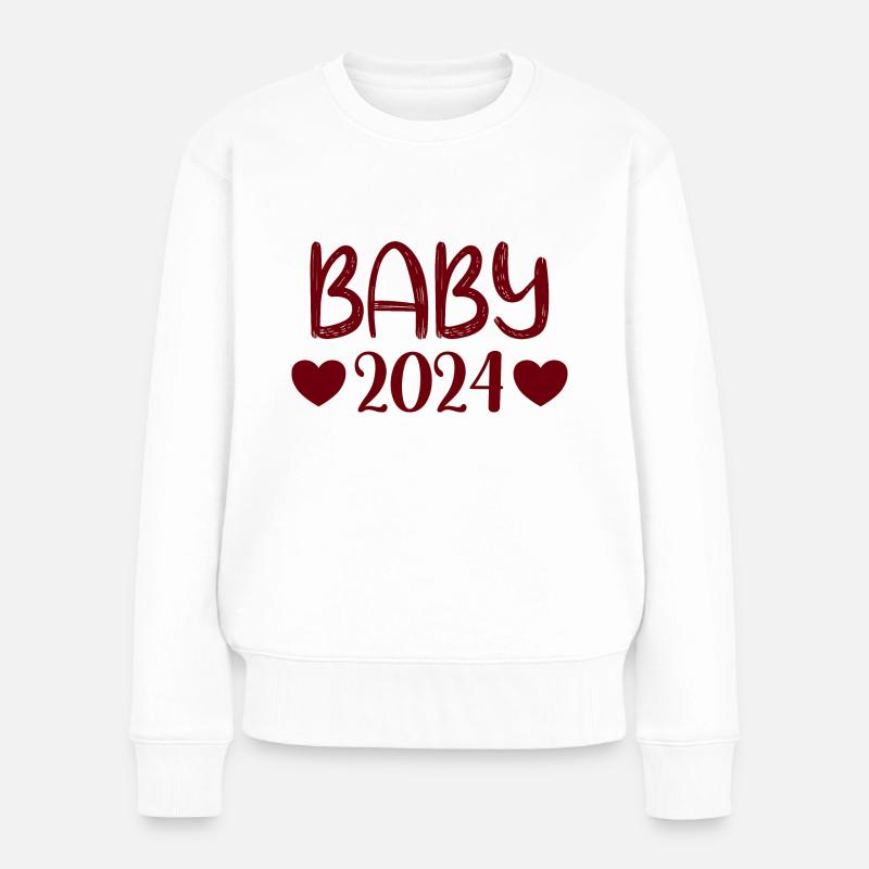 Baby 2024 - Frauen Premium Bio Pullover - Weiß