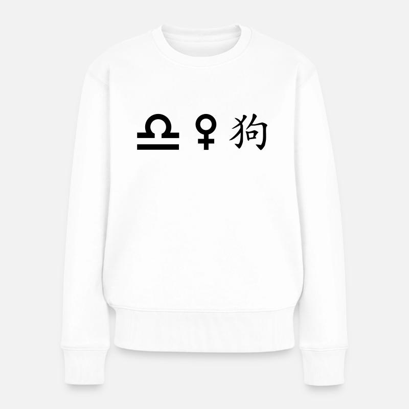 waage venus hund - Frauen Premium Bio Pullover - Weiß