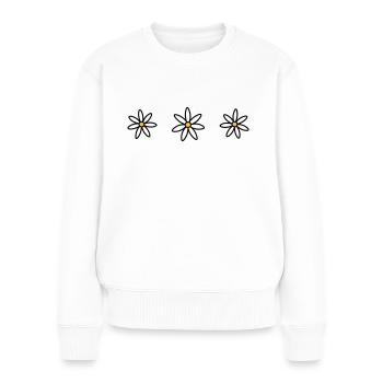 Drei Gänseblümchen - Frauen Premium Bio Pullover - Weiß - Vorne - Julia (174cm)