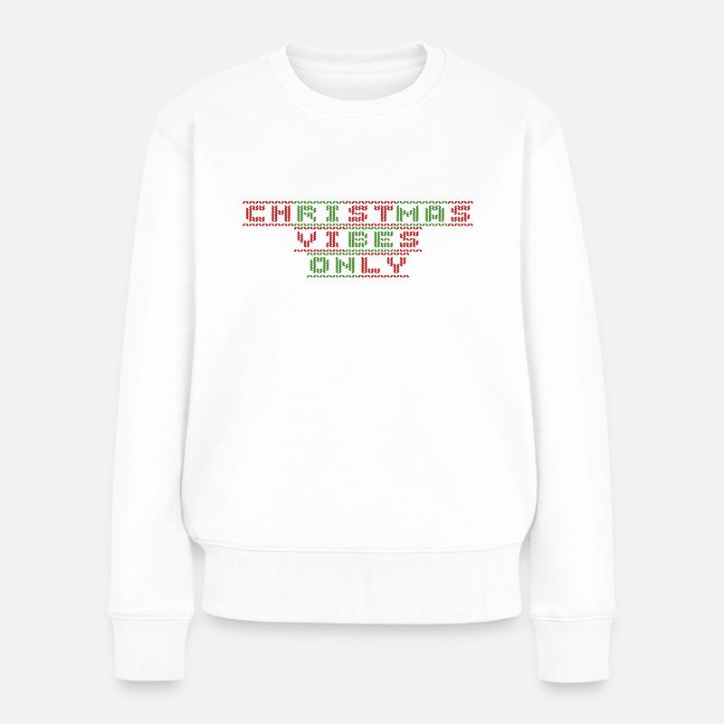 Christmas vibes only - Frauen Premium Bio Pullover - Weiß