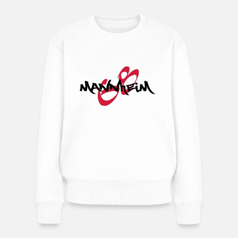 Mannheim-Graffiti - Frauen Premium Bio Pullover - Weiß
