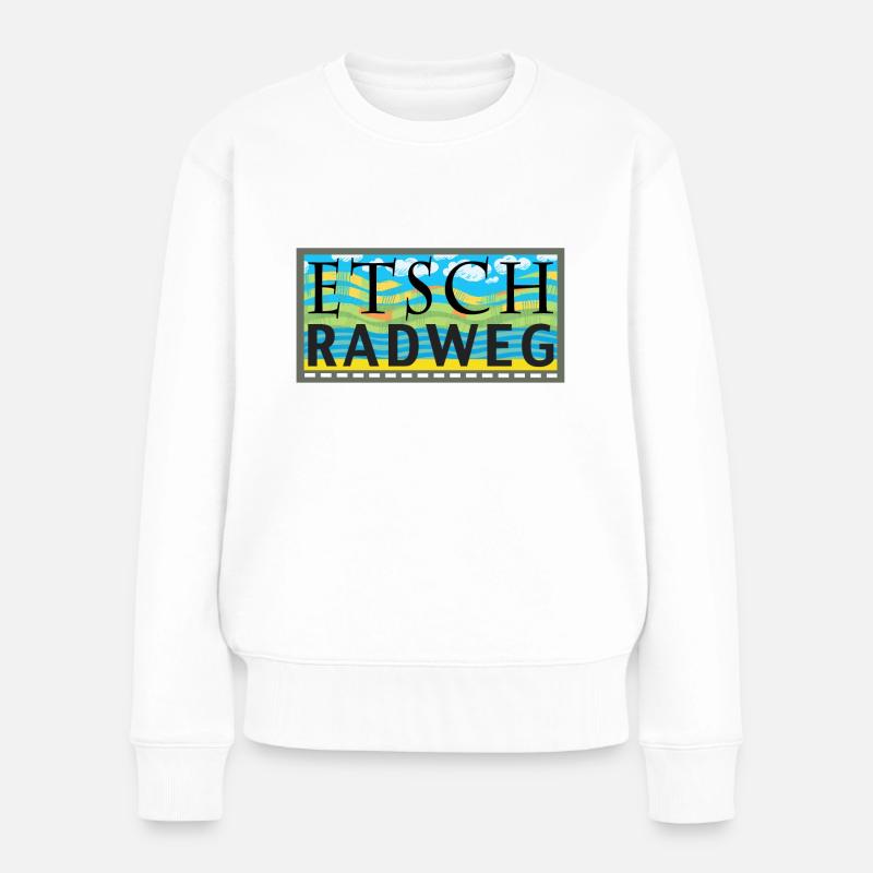 Etsch-Radweg - Frauen Premium Bio Pullover - Weiß