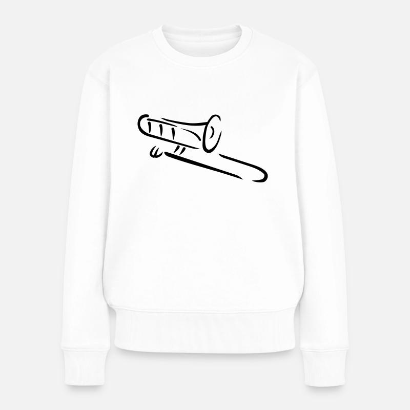 Posaune - Frauen Premium Bio Pullover - Weiß
