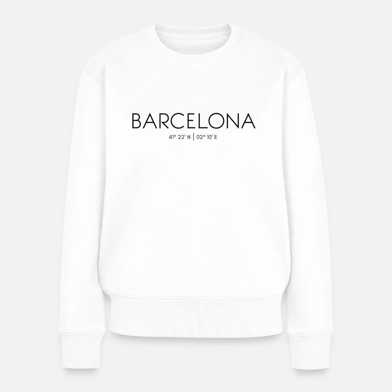Barcelona, Katalonien, Spanien, Mittelmeer - Frauen Premium Bio Pullover - Weiß
