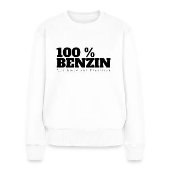 100 % Benzin Lustiger Aufkleber Sticker Auto - Frauen Premium Bio Pullover - Weiß - Vorne - Julia (174cm)