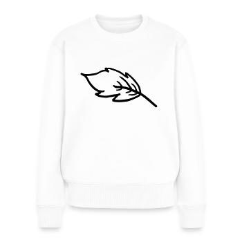 Feuille - Pull Premium bio Femme - blanc - Devant - Julia (174cm)