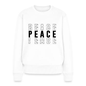 Peace - Frauen Premium Bio Pullover - Weiß - Vorne - Julia (174cm)