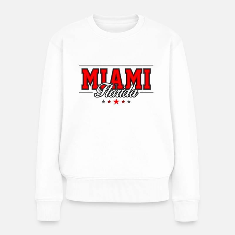 Miami - Frauen Premium Bio Pullover - Weiß