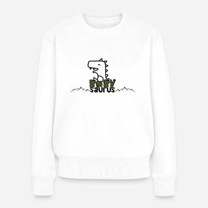 Dino02 - Frauen Premium Bio Pullover - Weiß