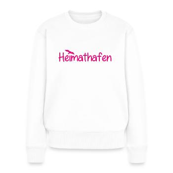Heimathafen - Küste - Nordsee - Ostsee - Strand - Frauen Premium Bio Pullover - Weiß - Vorne - Julia (174cm)