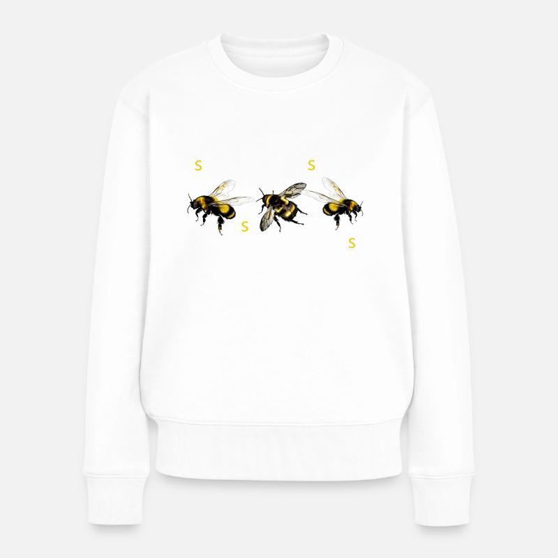 Kleine puschel Hummel - Frauen Premium Bio Pullover - Weiß