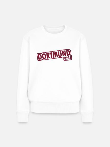 Dortmund - 0231 - Vorwahl - Frauen Premium Bio Pullover - Weiß