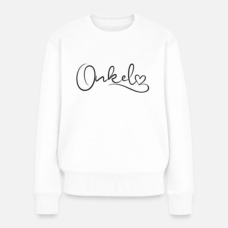 Onkel Schrift mit Herz - Frauen Premium Bio Pullover - Weiß