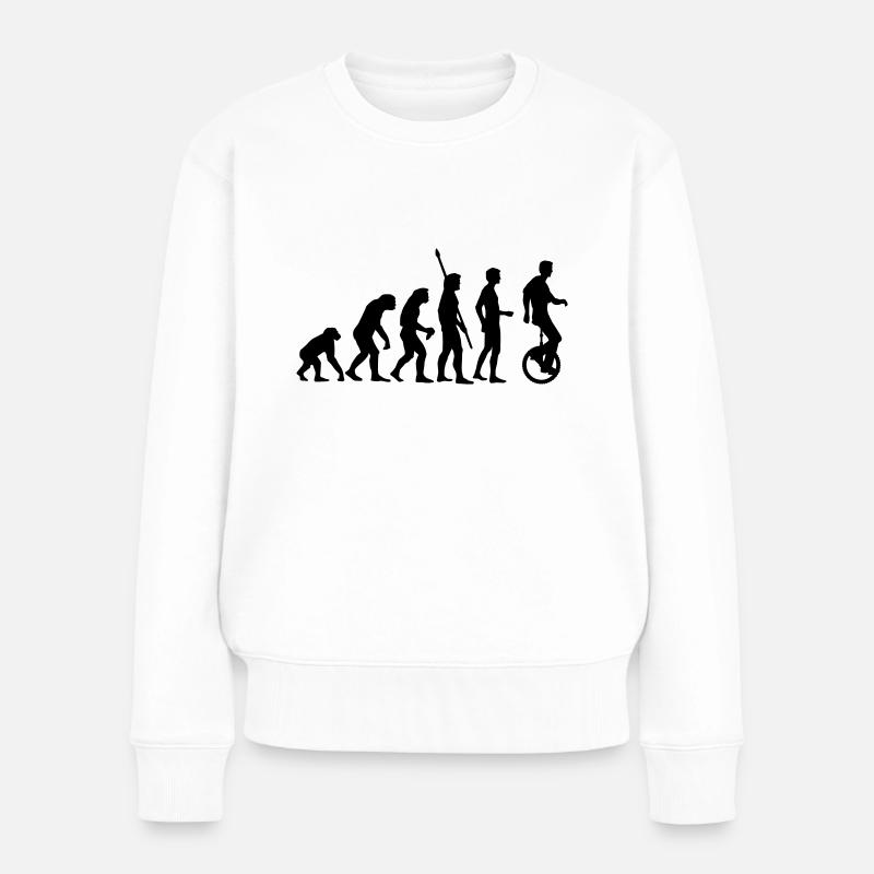 evolution_einradfahrer_1c - Women's Premium Organic Jumper - white
