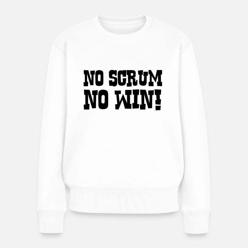 Rugby-Gedränge - Frauen Premium Bio Pullover - Weiß