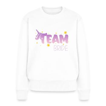 Einhorn Sterne - Team Bride - Pull Premium bio Femme - blanc - Devant - Julia (174cm)