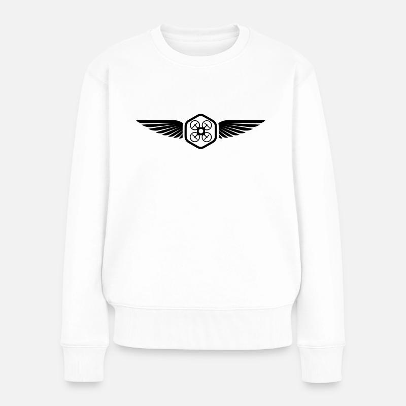 UAV PILOT - Frauen Premium Bio Pullover - Weiß